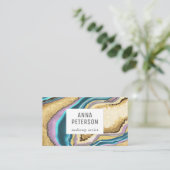 Carte De Visite Agate de Parties scintillant dorée Abstraite moder (Debout devant)