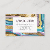 Carte De Visite Agate de Parties scintillant dorée Abstraite moder (Dos)