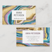 Carte De Visite Agate de Parties scintillant dorée Abstraite moder (Devant / Derrière)