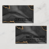 Carte De Visite Agate de Parties scintillant noir et or Premier mi (Devant / Derrière)