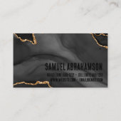 Carte De Visite Agate de Parties scintillant noir et or Premier mi (Dos)