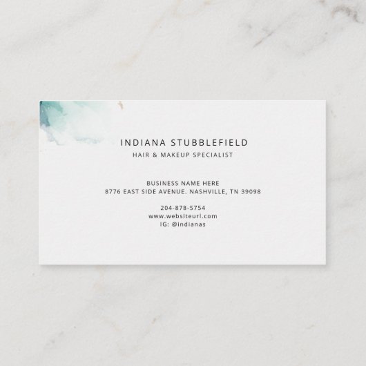 Carte De Visite Agate de script moderne Nom du monogramme (Dos)