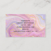 Carte De Visite Agate D'Iridescente En Marbre De Cristal Rose Et (Dos)