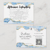 Carte De Visite agate d'or bleu Lash Eyelash Extensions (Devant / Derrière)