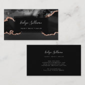 Carte De Visite agate d'or noir et rose (Devant / Derrière)