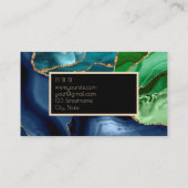 Carte De Visite Agate Élégante Bleu Vert Foncé Designer (Dos)