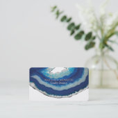 Carte De Visite Agate élégante de bleu marine (Debout devant)