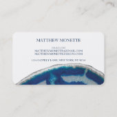 Carte De Visite Agate élégante de bleu marine (Dos)