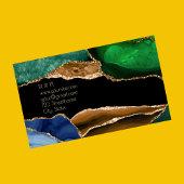 Carte De Visite Agate élégante verte bleue dorée Designer