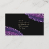 Carte De Visite Agate Élégante Violet Noir Designer (Dos)