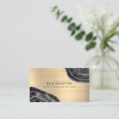 Carte De Visite Agate Geode Gold Construction de métal Noir Onyx (Debout devant)