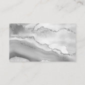 Carte De Visite Agate Geode Joaillier Designer Gris Blanc Argent (Dos)