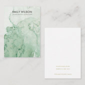 CARTE DE VISITE AGATE JAUNE GRISE VERTE MARBRE BLANC TISSEUR (Devant / Derrière)