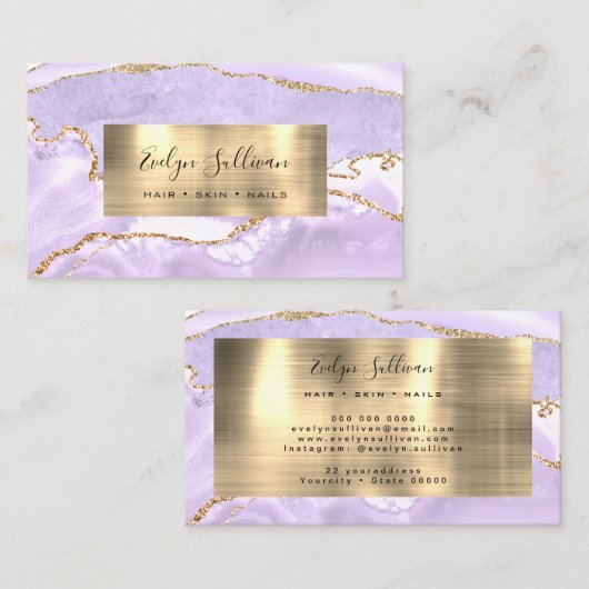 carte de visite Agate lavande (Devant / Derrière)