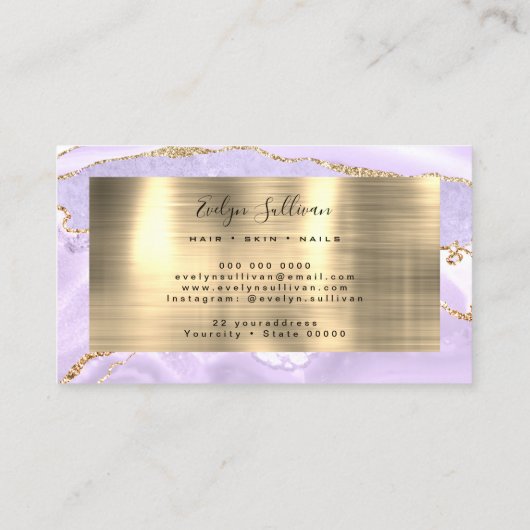 carte de visite Agate lavande (Dos)