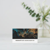 Carte De Visite Agate Liquide Aqua Bronze Gras (Debout devant)