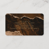 Carte De Visite Agate Microblading Or Brun Doré Arrondi (Dos)