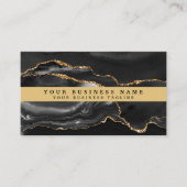Carte De Visite Agate moderne élégant en or noir (Devant)
