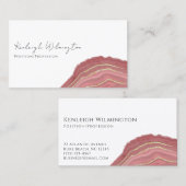 Carte De Visite Agate moderne Marbre rouille Rouge or Parties scin (Devant / Derrière)