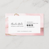 Carte De Visite Agate moderne rose et or (Dos)