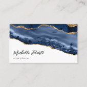 Carte de visite Agate Navy et Or (Devant)