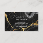 Carte De Visite Agate Noir Marbre Maquillage Artiste Beauté Salon (Dos)