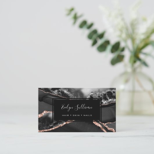 Carte De Visite agate noire (Debout devant)