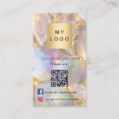 Carte De Visite Agate opal logo photo Qr code social media premium (Devant)