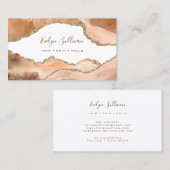 Carte De Visite agate orange élégante (Devant / Derrière)