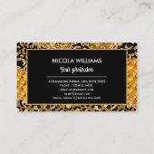 Carte De Visite Agate Poster de animal de Green et Gold Jungle (Dos)