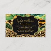 Carte De Visite Agate Poster de animal Gold et Green Safari (Dos)