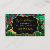 Carte De Visite Agate Poster de animal Safari vert (Dos)