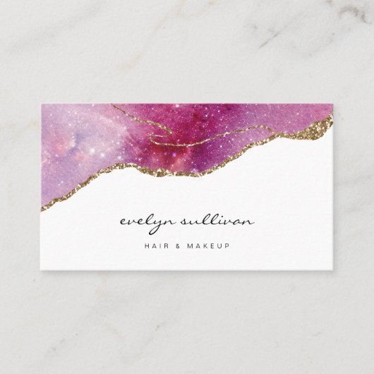 Carte De Visite agate rose pourpre (Devant)