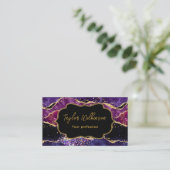 Carte De Visite Agate sequins or et or violet foncé (Debout devant)