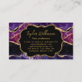 Carte De Visite Agate sequins or et or violet foncé (Dos)