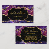 Carte De Visite Agate sequins or et or violet foncé (Devant / Derrière)