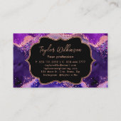 Carte De Visite Agate Sequins Rose et Violet Foncé (Dos)