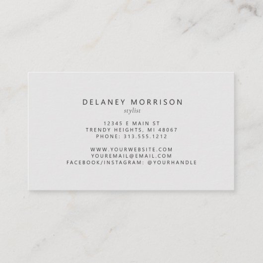 Carte De Visite Agate Silk Grey Blanc Luxe (Dos)