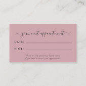 Carte De Visite Agate Silk Pink Luxury Stylist Appointment (Dos)