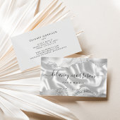 Carte De Visite Agate Soie Gris Blanc Luxe