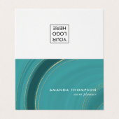 Carte De Visite Agate Turquoise et Or (Extérieur déplié)