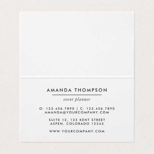 Carte De Visite Agate Turquoise et Or (Intérieur déplié)