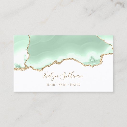 Carte de visite agate vert de mer (Devant)