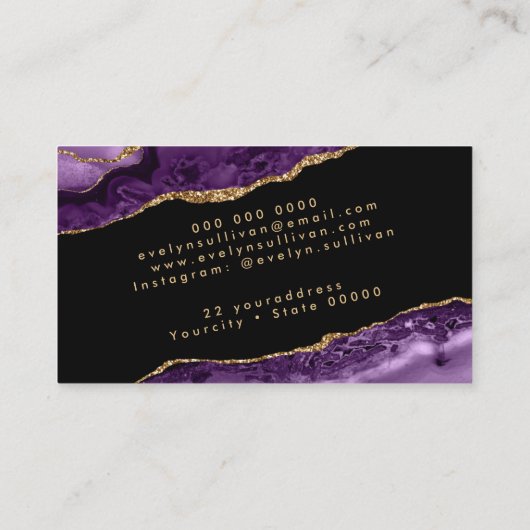 carte de visite agate violet (Dos)