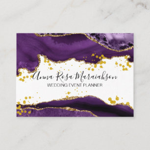 Carte De Visite *~* Agate violet Parties scintillant or moderne É