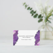 Carte De Visite Agate Violet Rose Argent Professionnel (Debout devant)