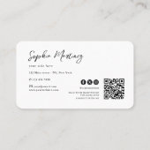 Carte De Visite Agate violette glamour & logo code QR (Dos)