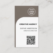 Carte De Visite Agence Créative Logo QR Moderne (Devant)