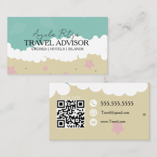 Carte De Visite Agence de conseil en voyages fantaisistes de plage