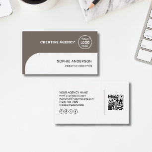 Carte De Visite Agence de création de logo QR pour les médias soci